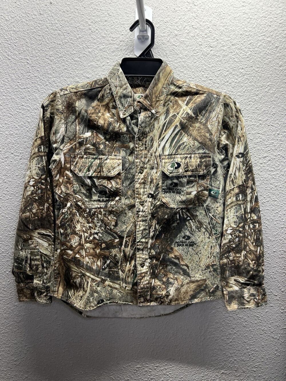Mossy Oak Shirt, Youth Boy's XL, Camouflage, Button Up, Pockets, Long Sleeve